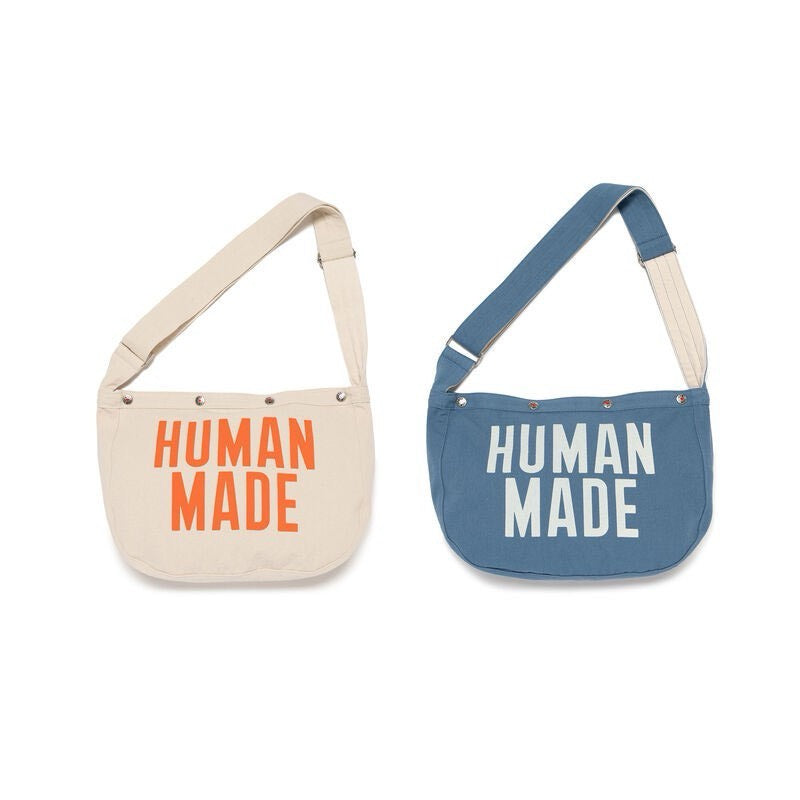 【HUMAN MADE】經典雙面圖騰水洗帆布肩背包